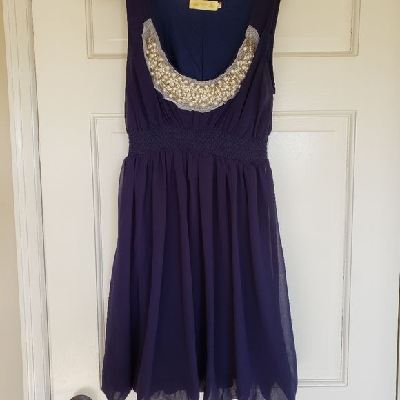 Navy sleeveless dress - Picture 1 of 5